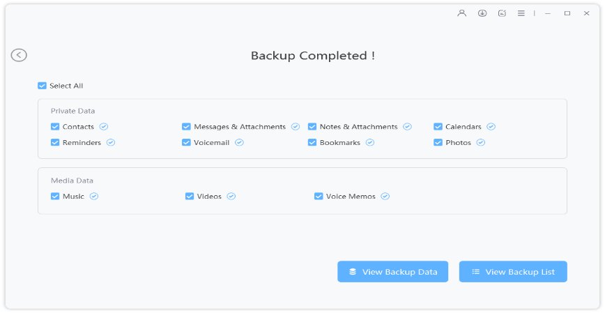 data from old iphone backup completed