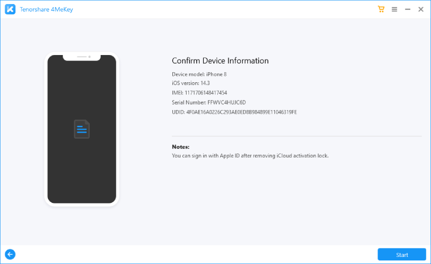 confirm device info