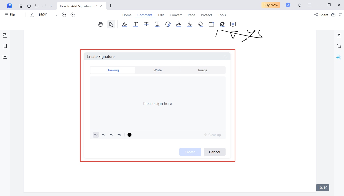 create signature on pdf vi pdnob