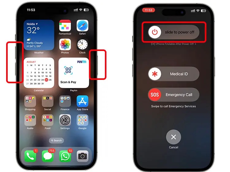 Hold Side Button Until Apple Logo Appears