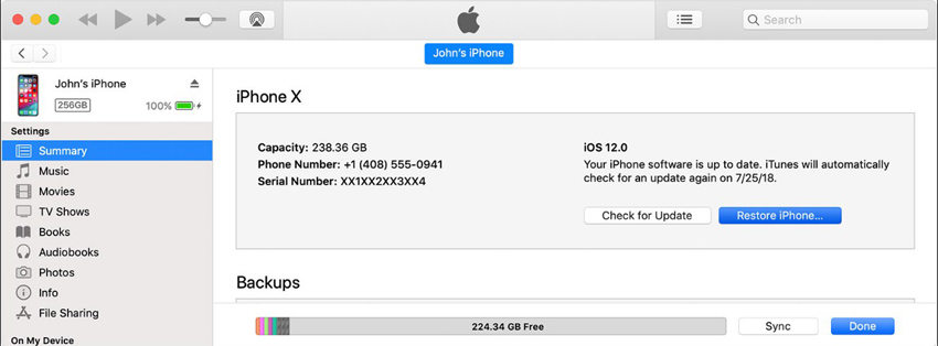 update iPhone using iTunes