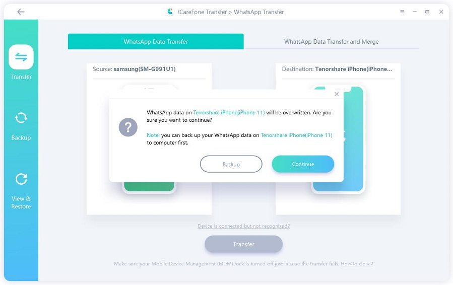 transfer Android WhatsApp to iPhone