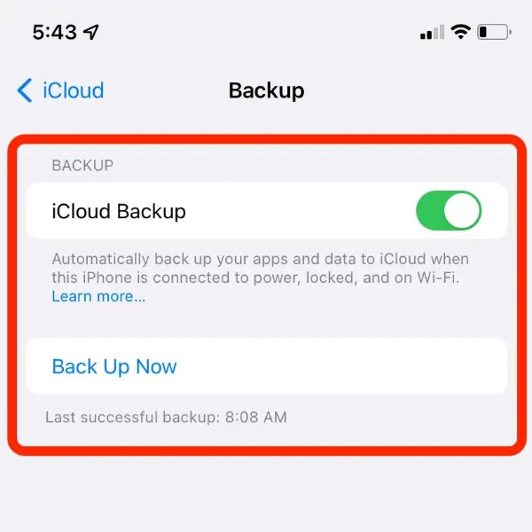 iCloud Settings