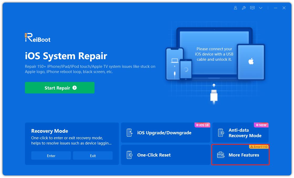 reiboot more features interface