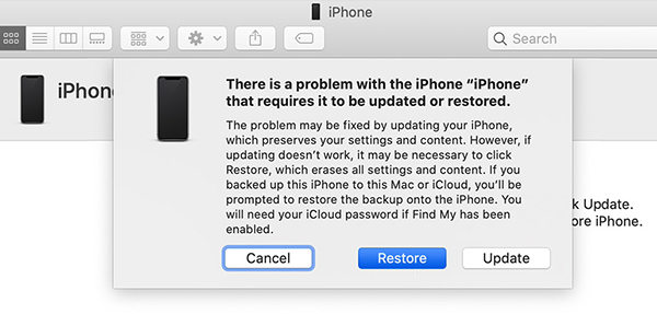 restore update iphone