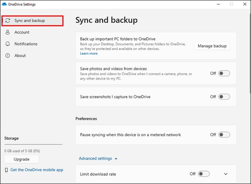 sync or backup