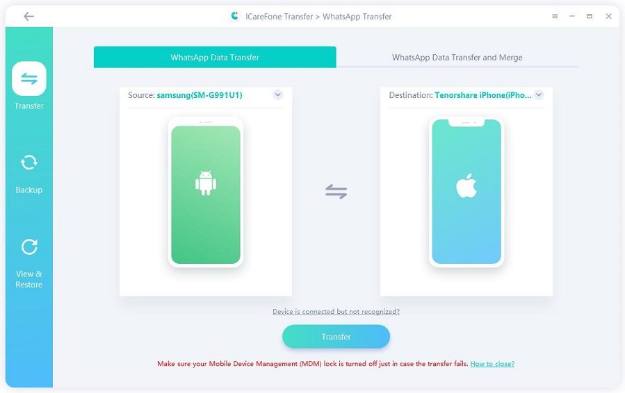 transfer Android WhatsApp to iPhone