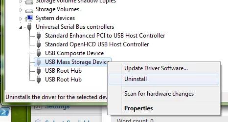 uninstall driver