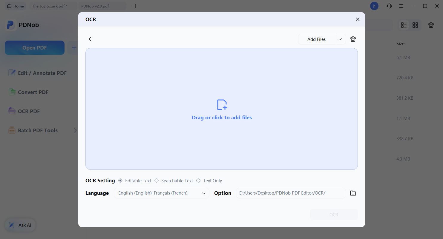 batch ocr add files