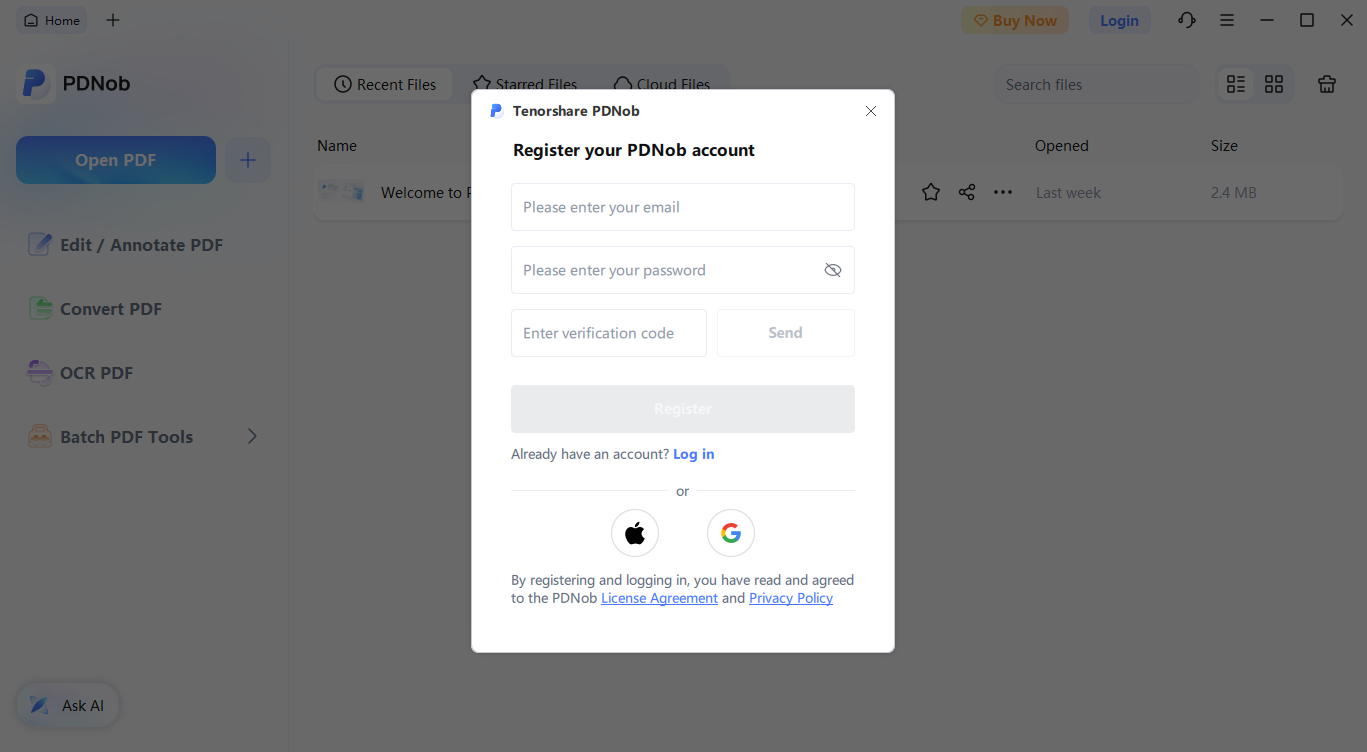 create an account