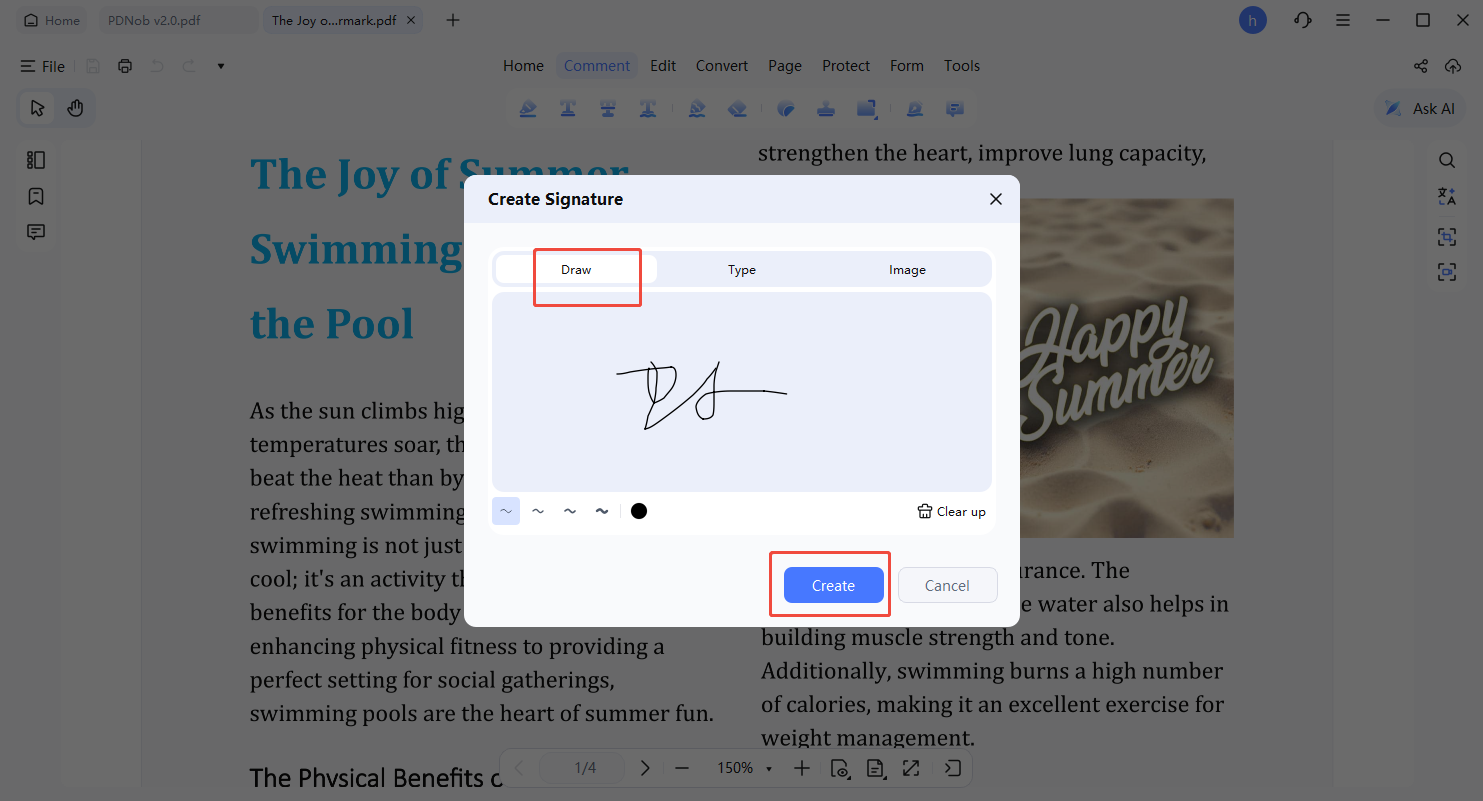 create signature drawing