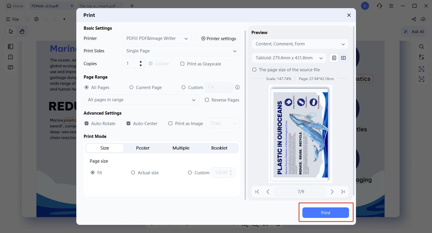 print confirm